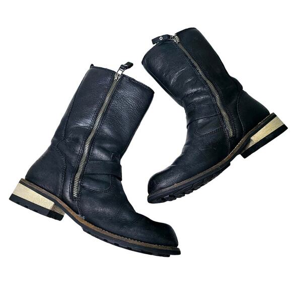 Kodiak W's Sz 6.5 Alcona Waterproof Black Motorcycle Zip boots. Leather. Canada - Picture 2 of 15